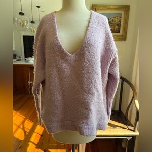 Free People Lilac V-Neck Sweater